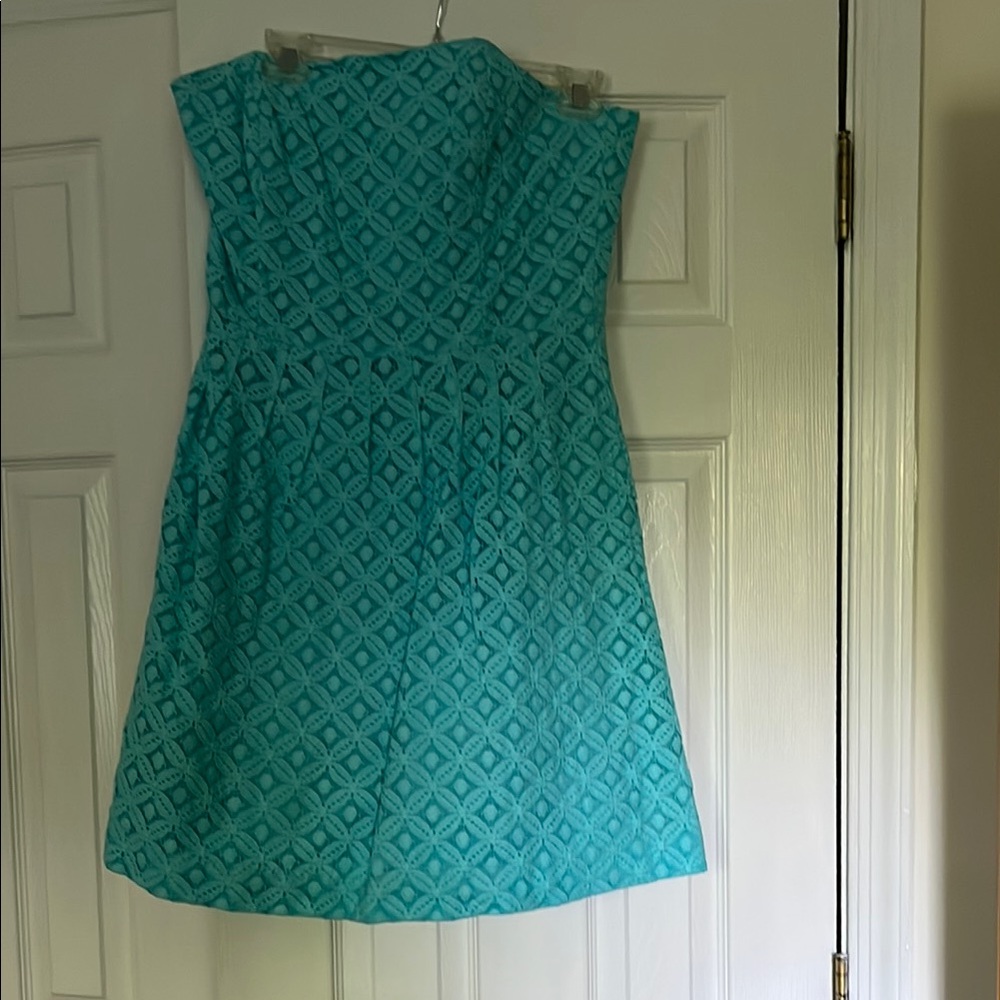 Lilly Pulitzer Green Strapless Sundress for a Night Out